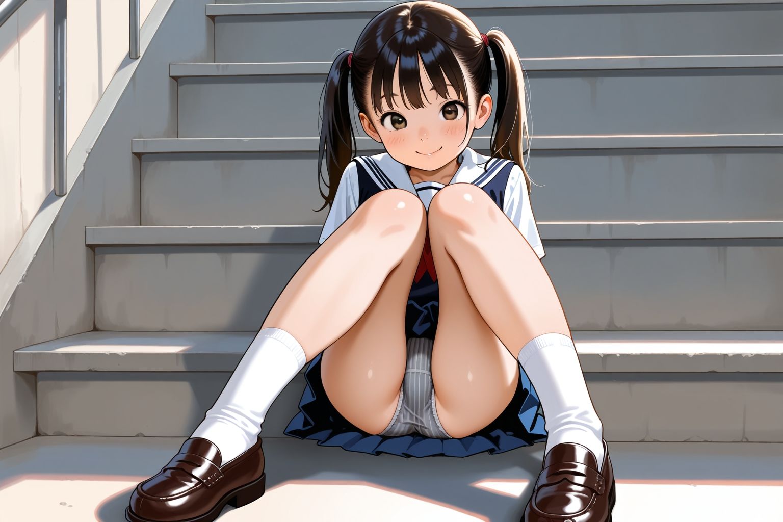 見せつけガールズ☆ツインテール階段編＋（プラス） サンプル4ページ目