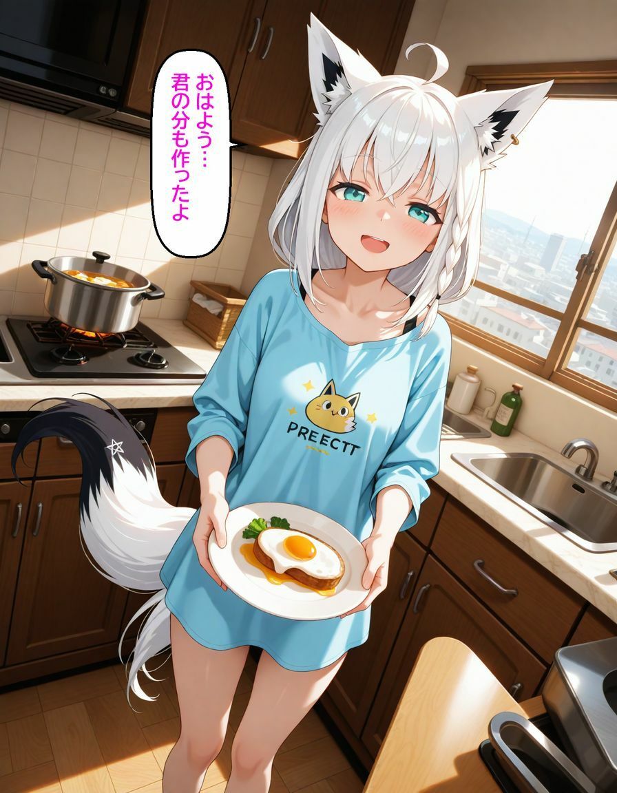 白〇フブキ  同棲彼女とお風呂えっち サンプル1ページ目