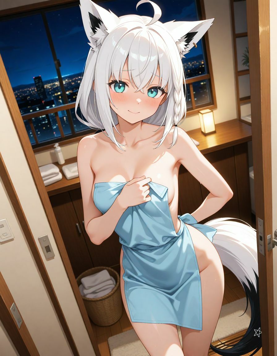 白〇フブキ  同棲彼女とお風呂えっち サンプル8ページ目