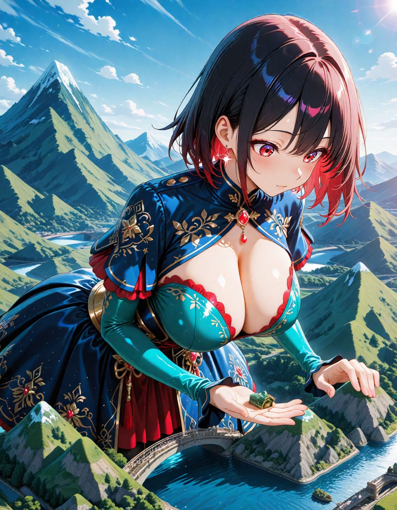 巨大娘、目覚めた街で踏み出す第一歩。 サンプル3ページ目