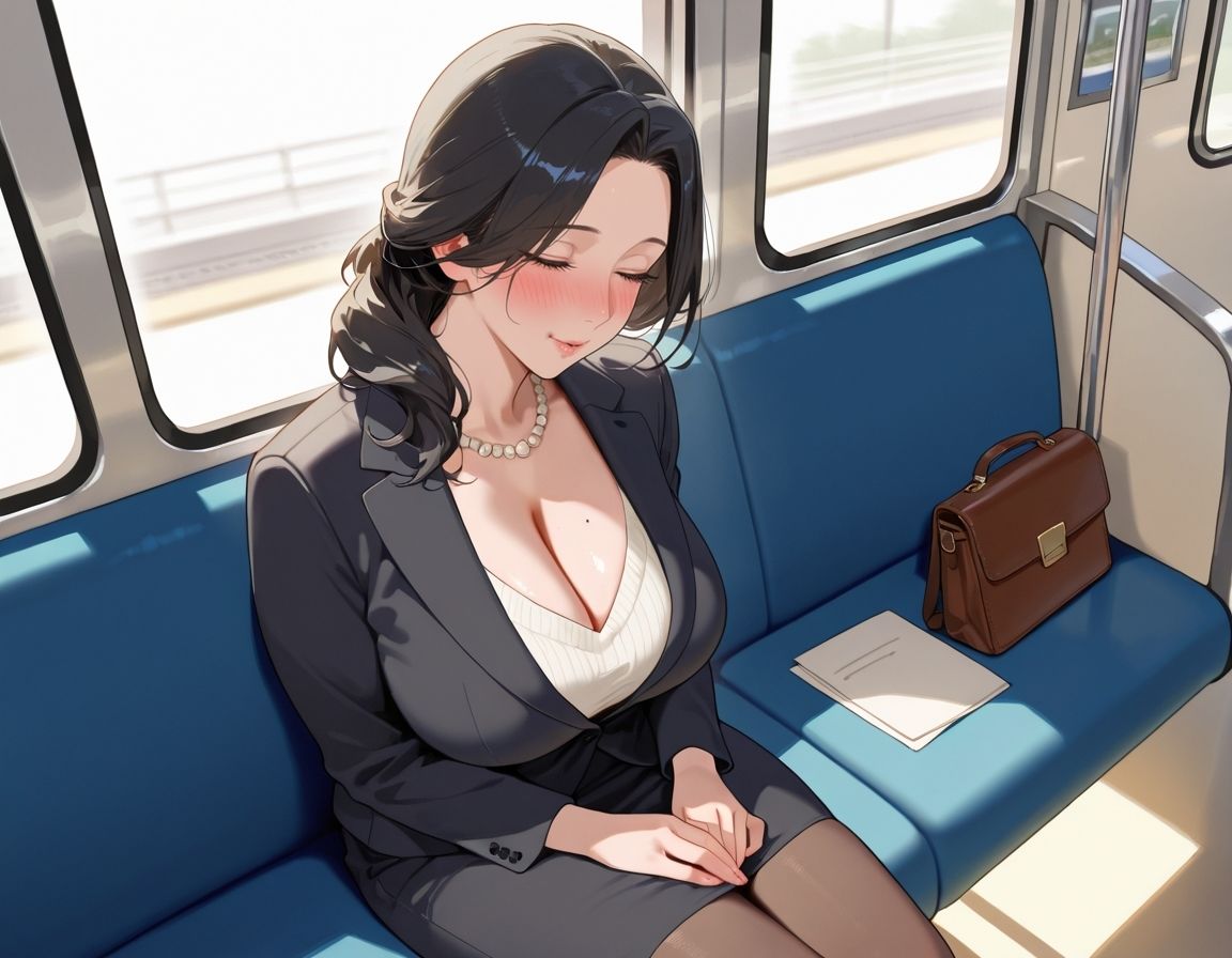酔って電車で寝過ごした爆乳人妻と サンプル2ページ目