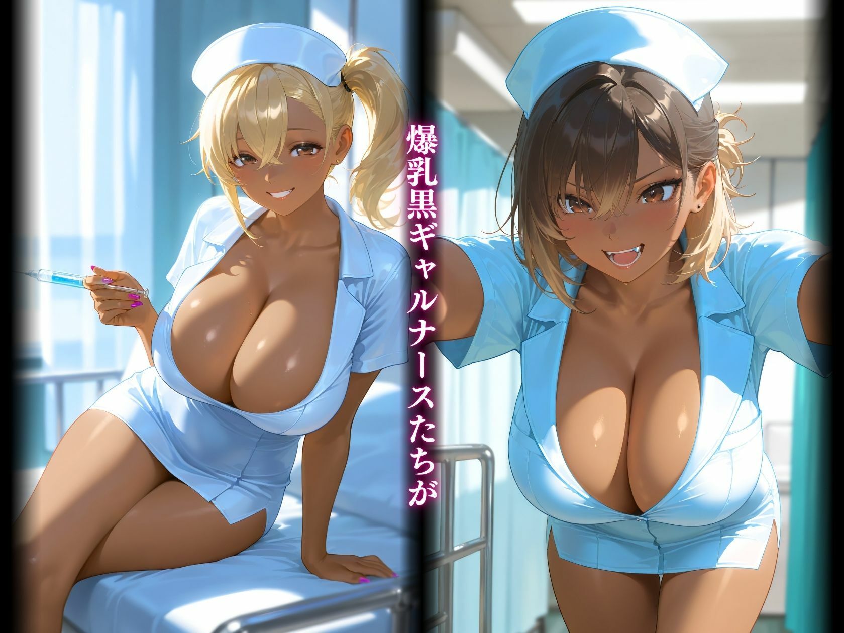 爆乳すぎる黒ギャルナース サンプル1ページ目