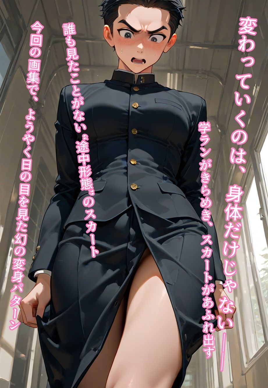 全校女体化★100円画集 〜セーラー裁きの舞台裏〜 サンプル2ページ目