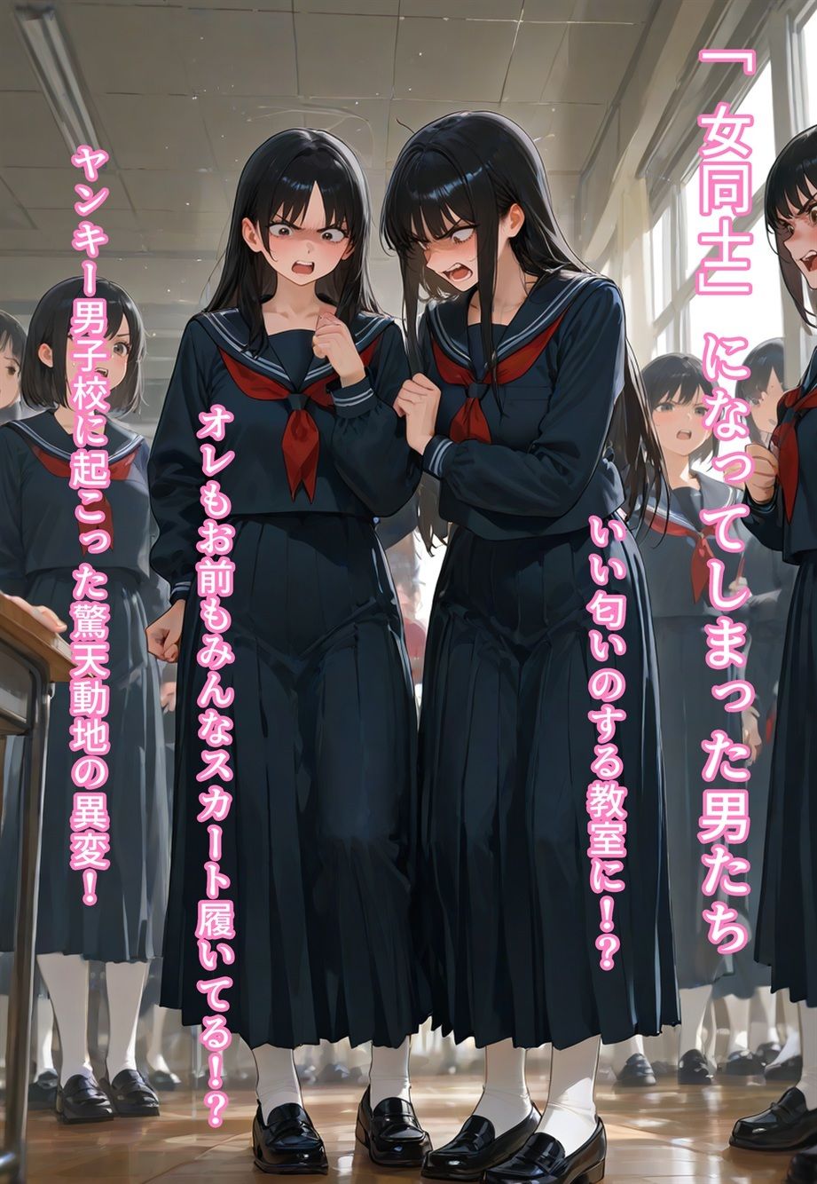 全校女体化★100円画集 〜セーラー裁きの舞台裏〜 サンプル5ページ目