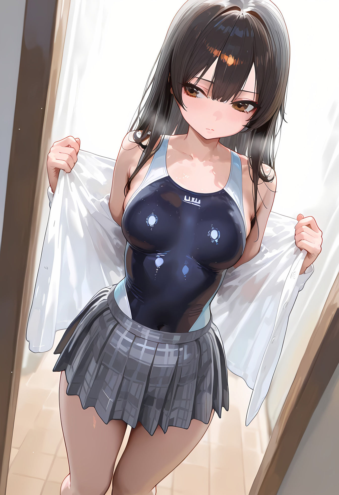 黒髪  競泳水着美少女とH  イラスト素材集 サンプル6ページ目