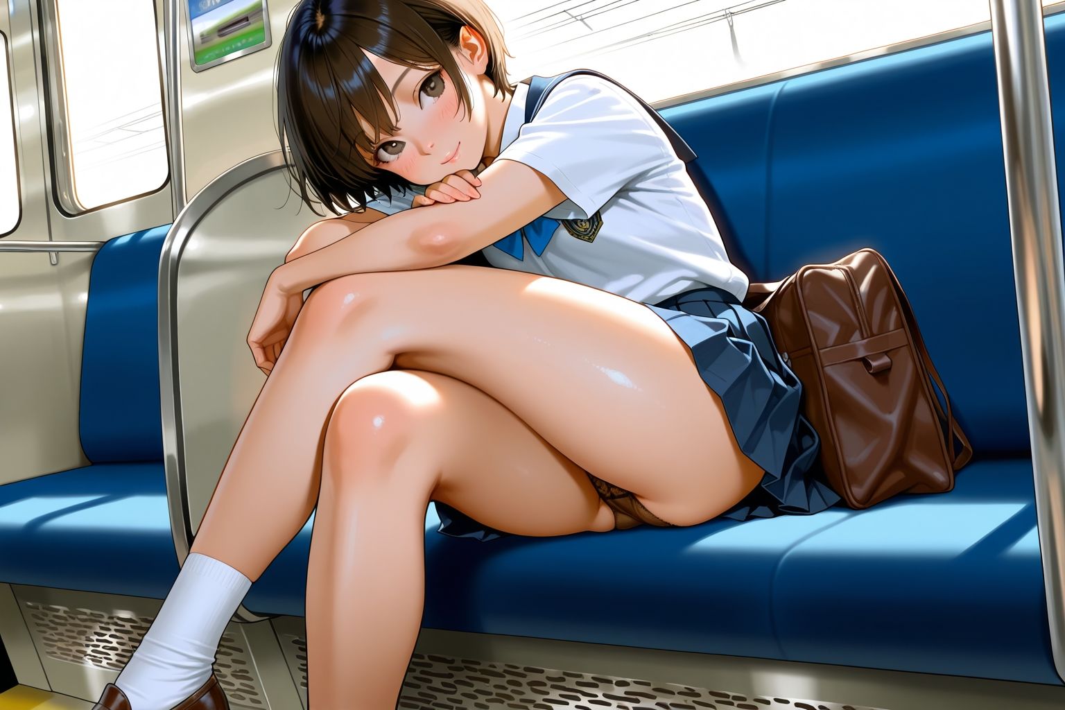 見てるのはスカート。でも本当は… サンプル2ページ目