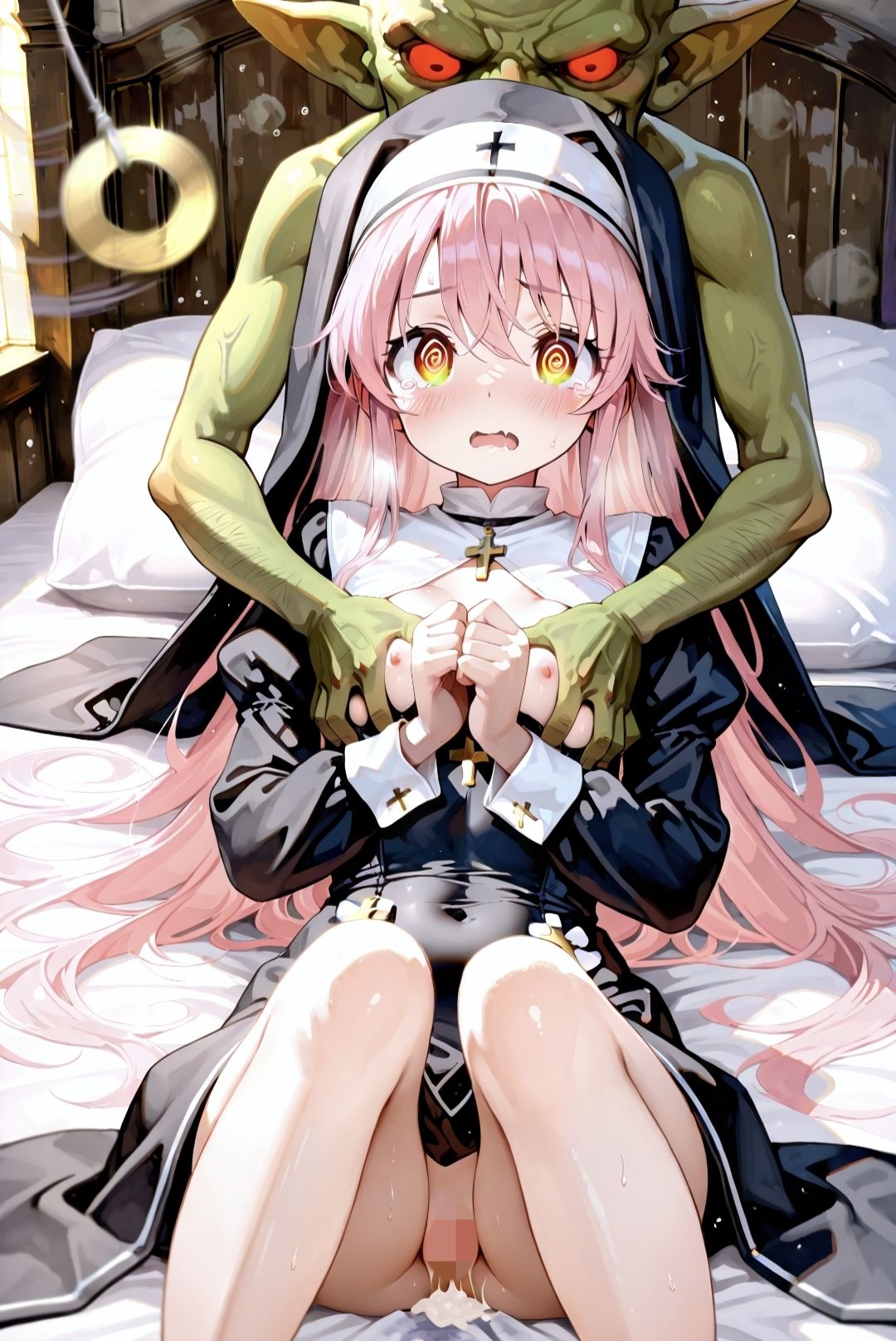 ピンク髪美少女とコスプレH.BLACKver サンプル3ページ目