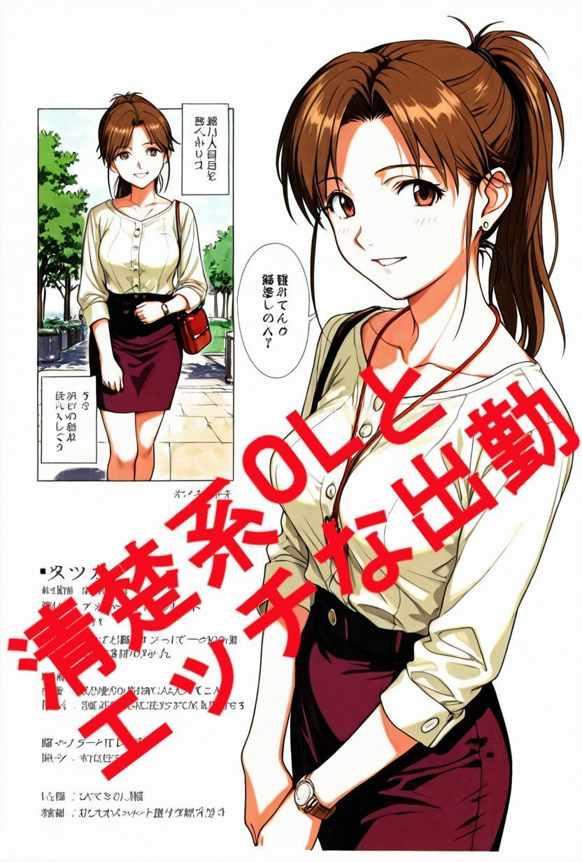 清楚系OLとエッチな出勤。電車編。 サンプル1ページ目