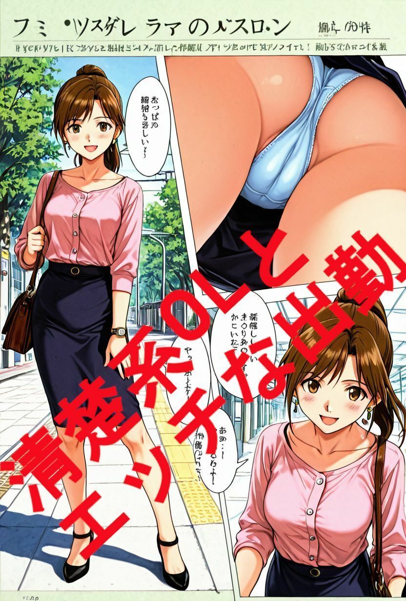 清楚系OLとエッチな出勤。電車編。 サンプル2ページ目