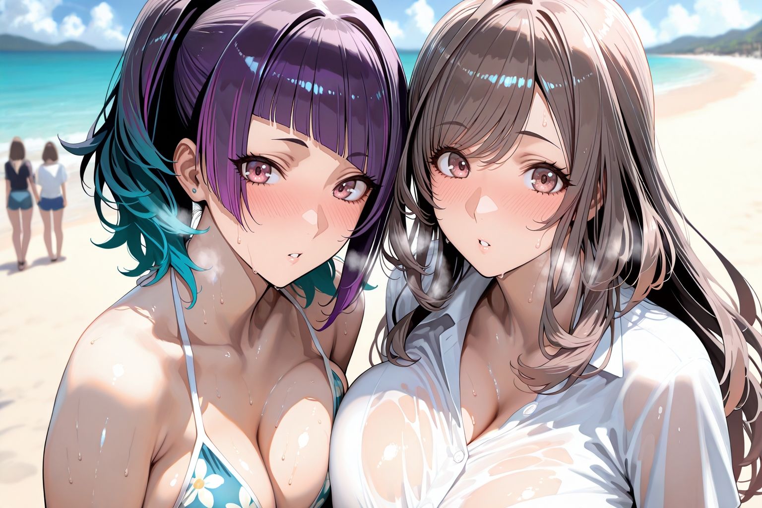 田○摩○々＆月○恋○inビーチ サンプル1ページ目