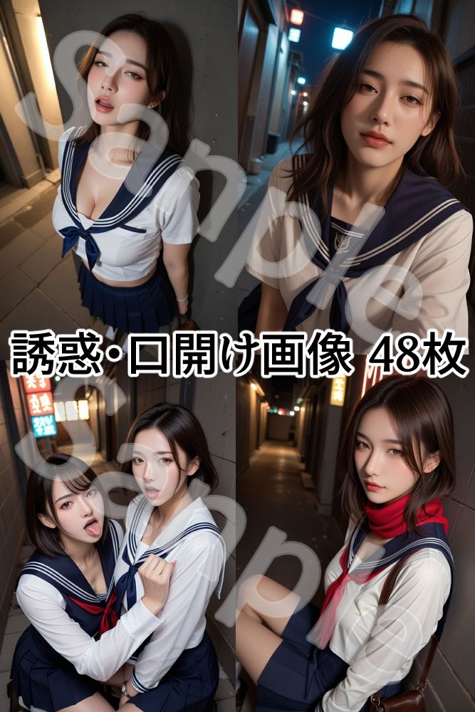 JK セーラー女子校生 精子まみれの日常 《夜の路地裏 編》 サンプル2ページ目