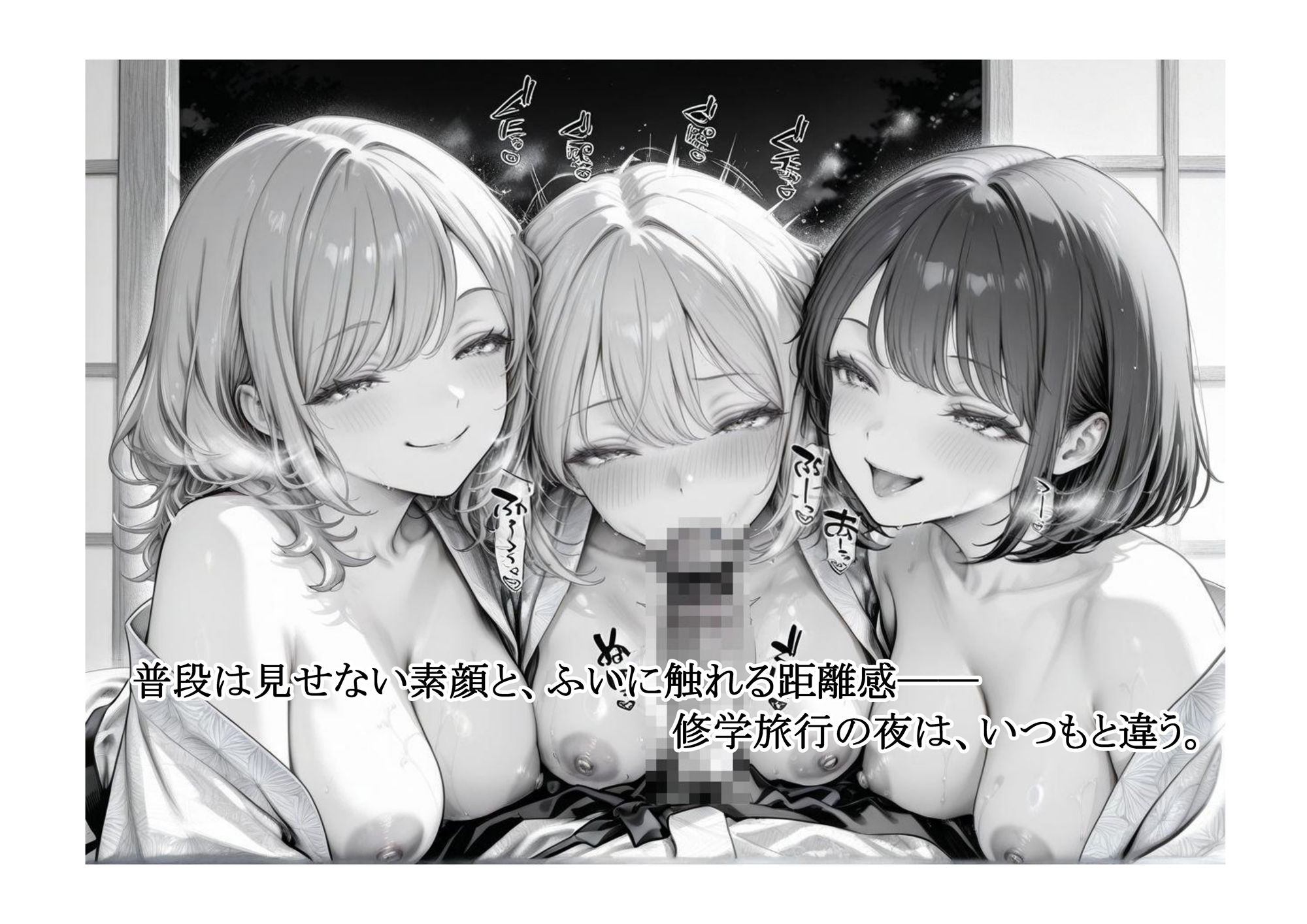 湯けむりJKトライアングル〜修学旅行の夜、僕は彼女たちのもの〜 サンプル3ページ目