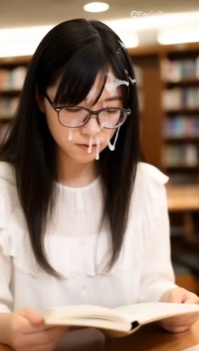 顔射後の余韻 - 読書編 Vol.2 サンプル2ページ目