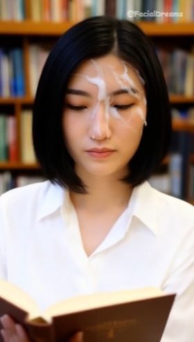 顔射後の余韻 - 読書編 Vol.2 サンプル4ページ目