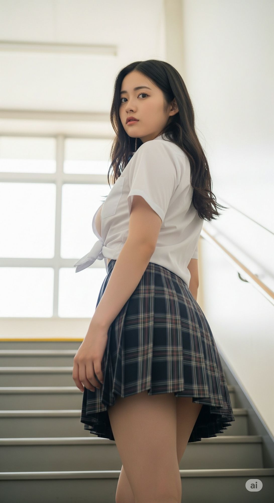 階段JK-綺麗な足と見えそうな純白パンツ- サンプル3ページ目
