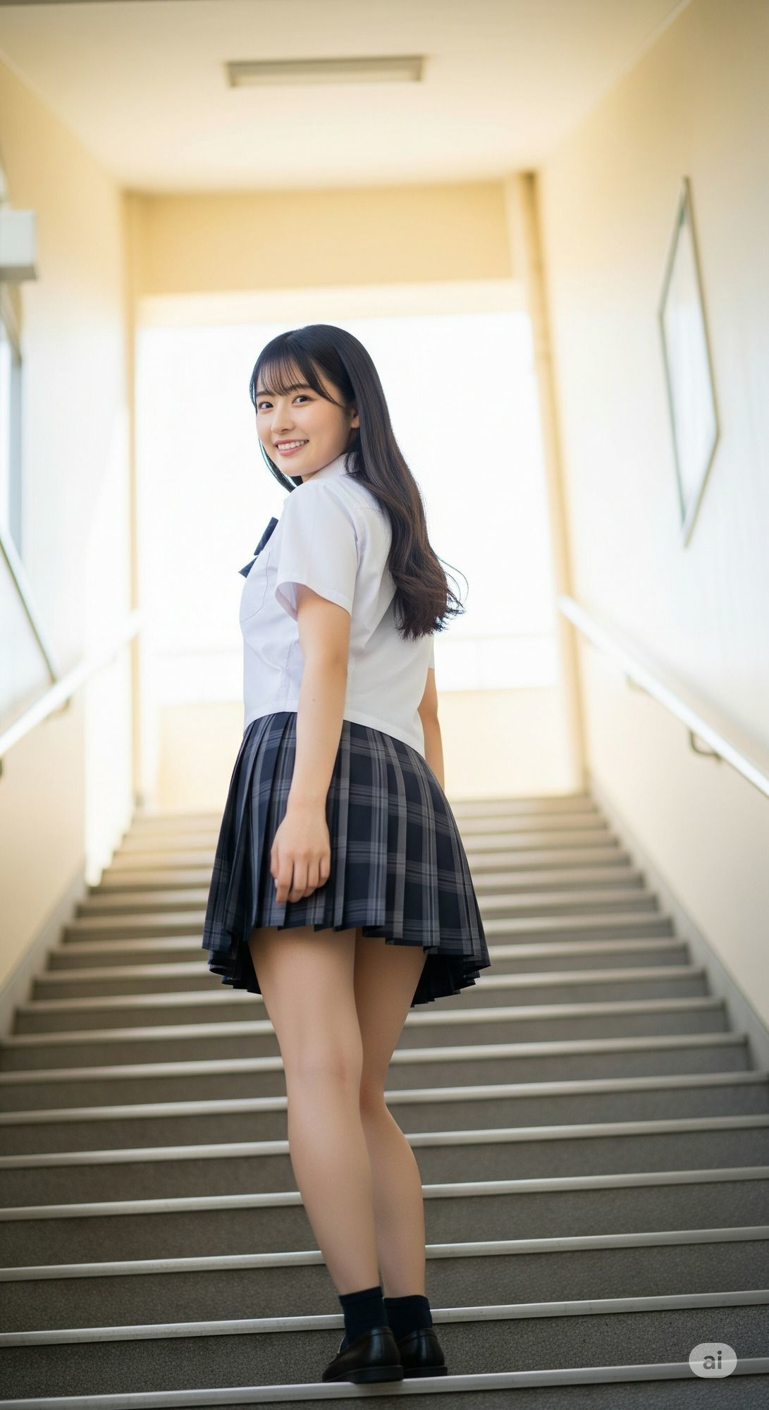階段JK-綺麗な足と見えそうな純白パンツ- サンプル5ページ目