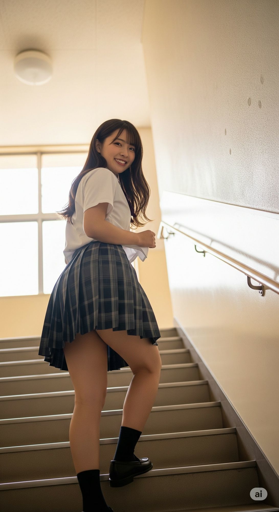 階段JK-綺麗な足と見えそうな純白パンツ- サンプル7ページ目