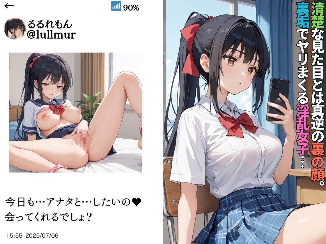 裏垢で承認欲求を満たす巨乳女子〜放課後の秘密の裏バイト〜【女子校生】【裏垢女子】【セフレ】【3P】【CG500枚】 サンプル2ページ目