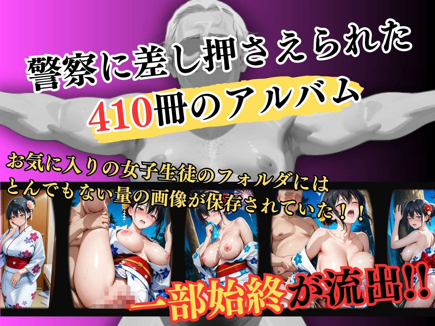 【4Kイラスト】1万3000人の生徒を抱いた校長による榊原春香への性指導（七夕祭り編） サンプル1ページ目