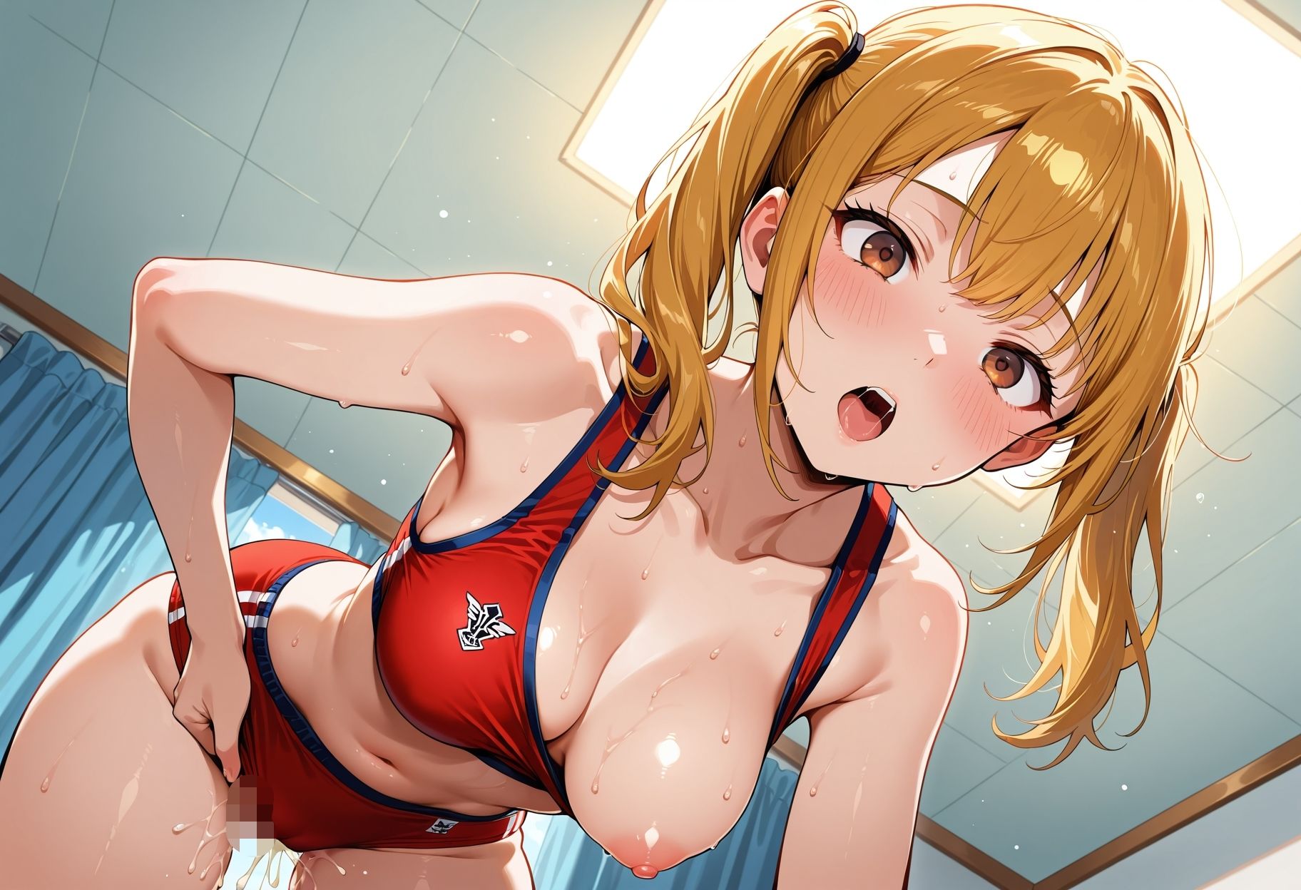 巨乳処女  部室一人えっち サンプル3ページ目