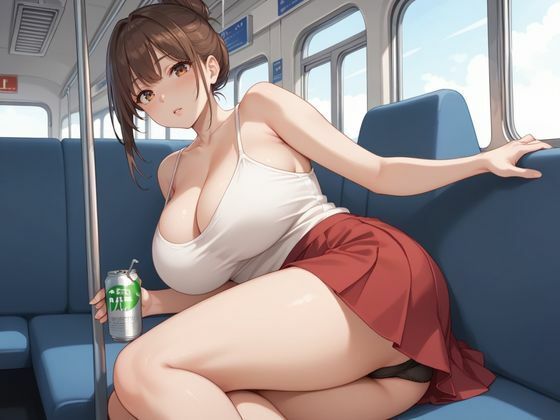 電車で会った爆乳痴女からの誘惑 サンプル2ページ目