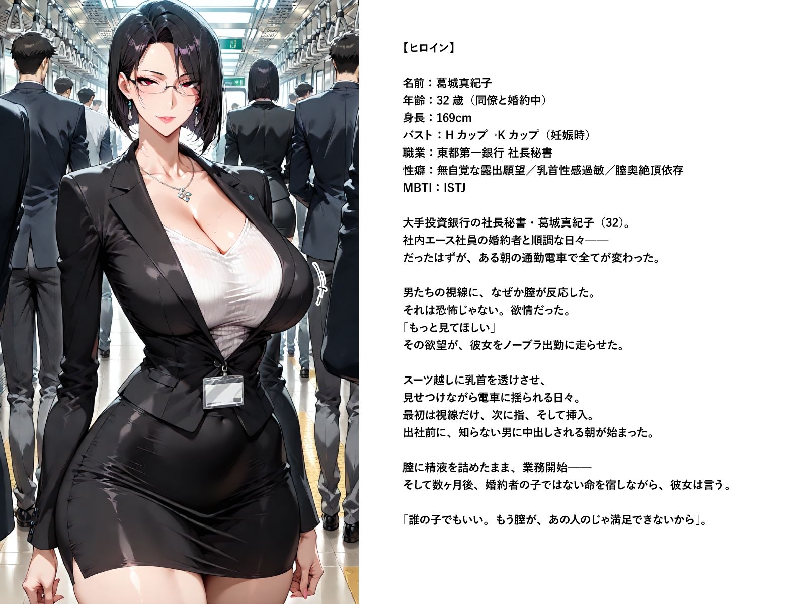 白濁通勤手当、子宮に支給。〜透け乳首秘書妊娠直通列車〜 サンプル7ページ目
