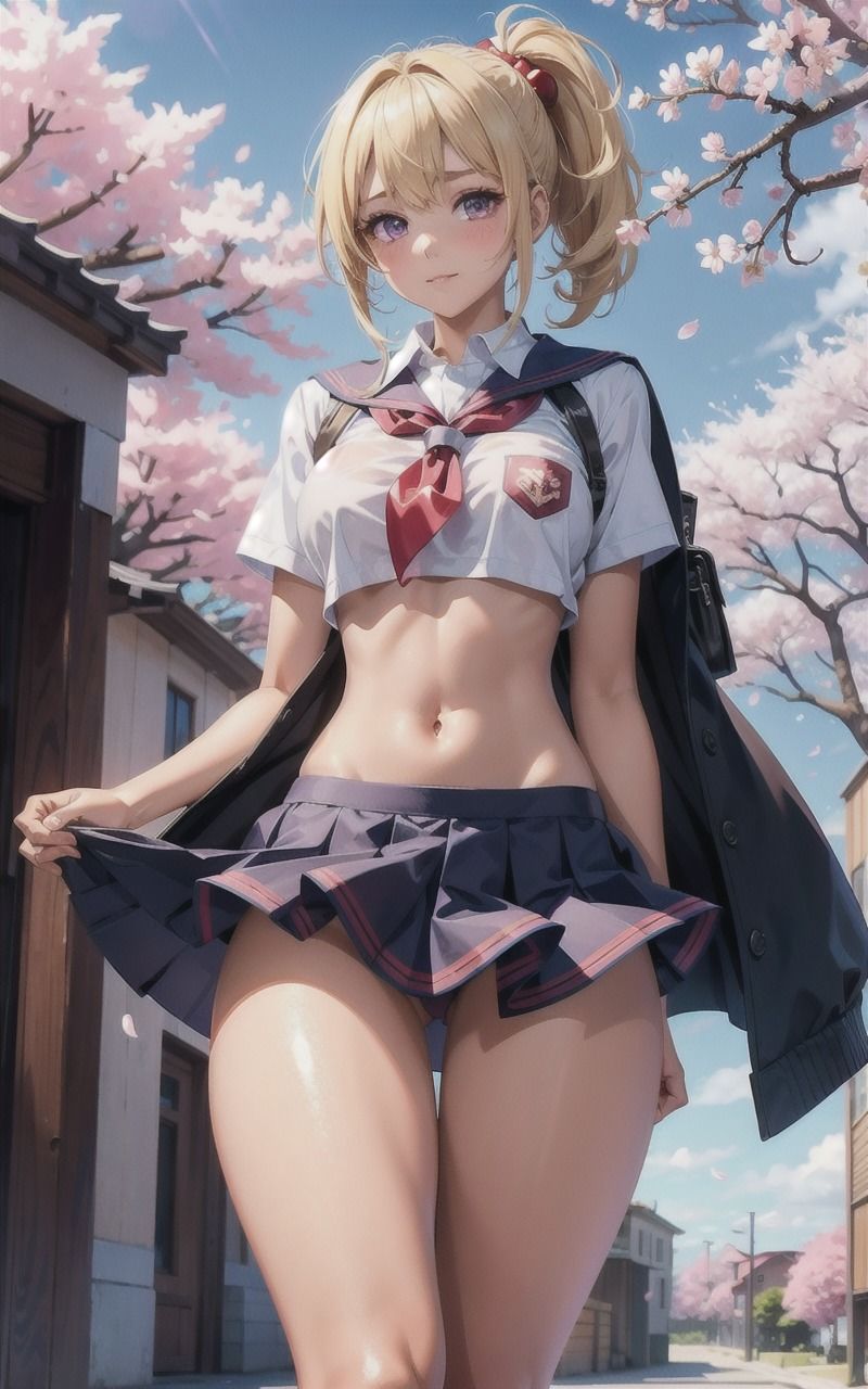 黒肌女子校生×桜 サンプル1ページ目