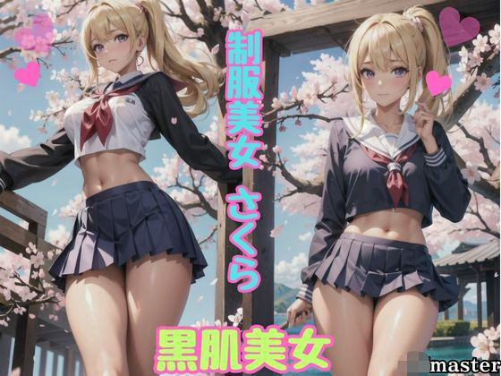 黒肌女子校生×桜