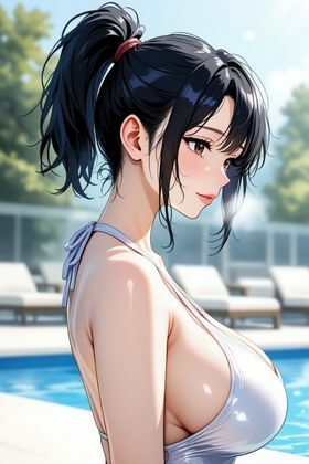でかぱい人妻のムチムチボディの作り方 〜しっとり高級プール編〜 サンプル1ページ目