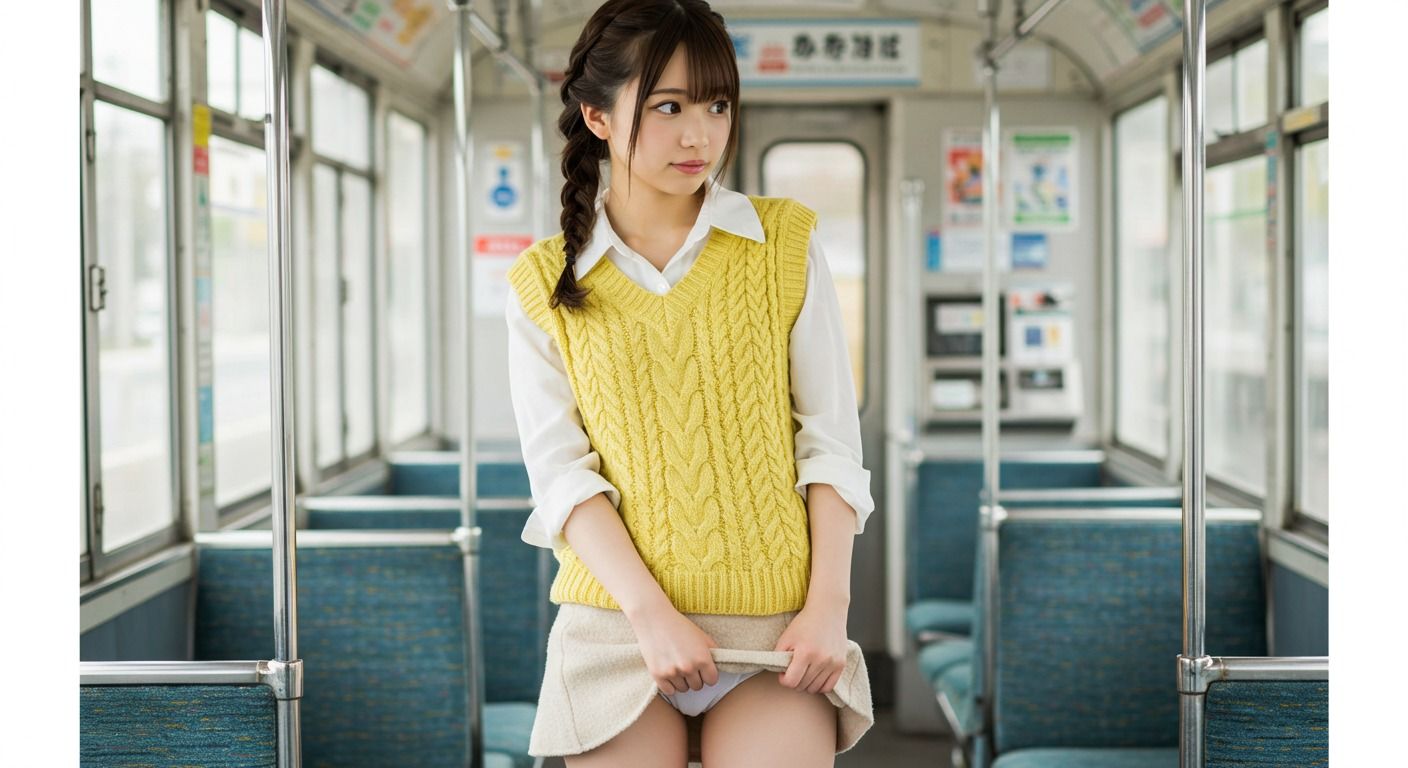 彼女が魅せる視線、その先は… 〜20代お洒落女子の『秘密の捲り』コレクション（生成プロンプト同梱）〜 サンプル4ページ目
