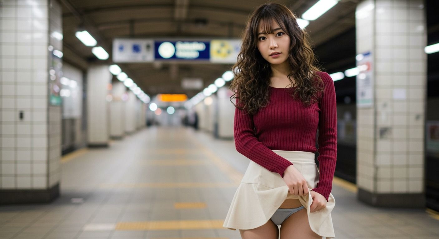 彼女が魅せる視線、その先は… 〜20代お洒落女子の『秘密の捲り』コレクション（生成プロンプト同梱）〜 サンプル5ページ目
