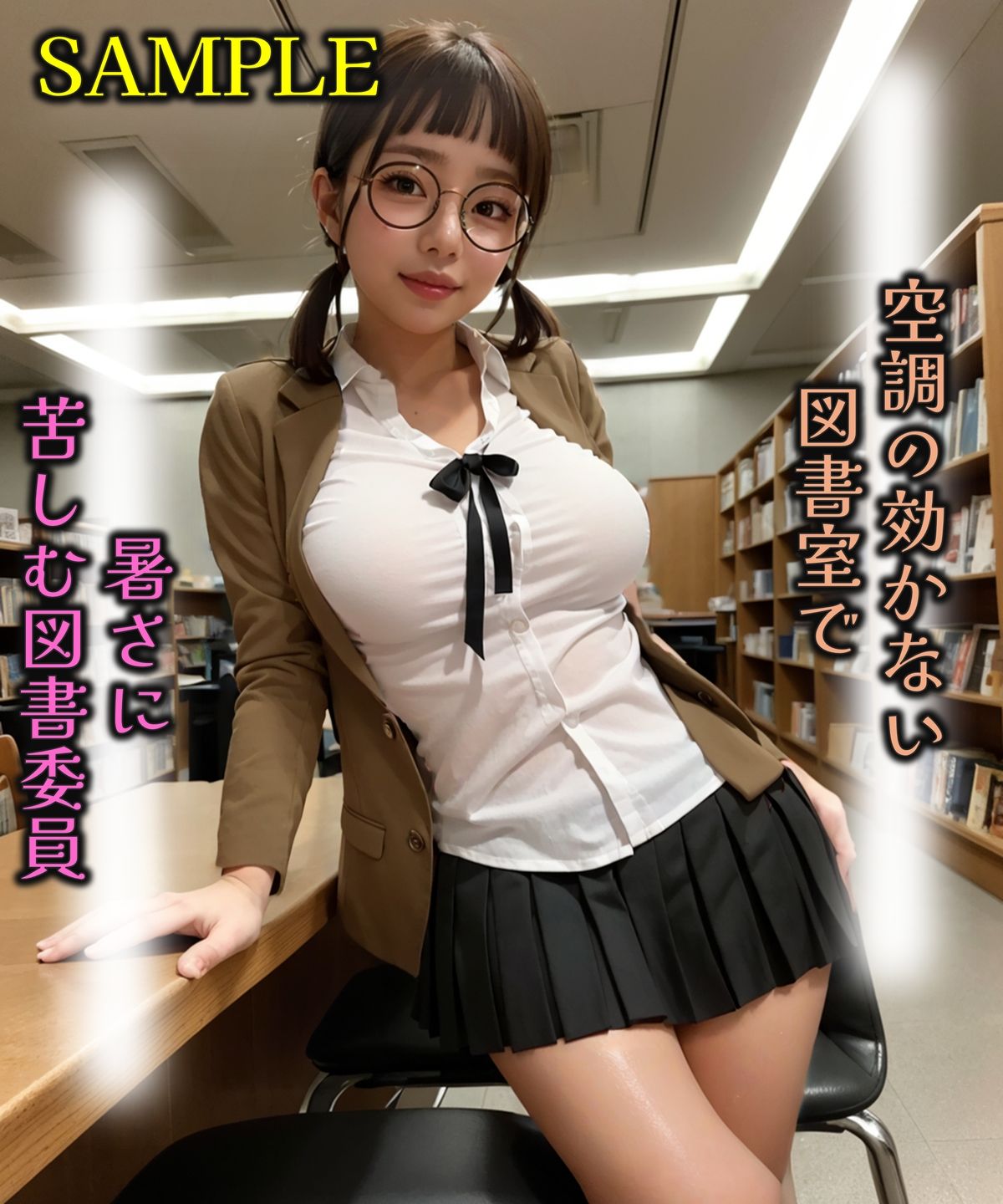 コスプレシリーズ 巨乳眼鏡の図書委員風 サンプル5ページ目