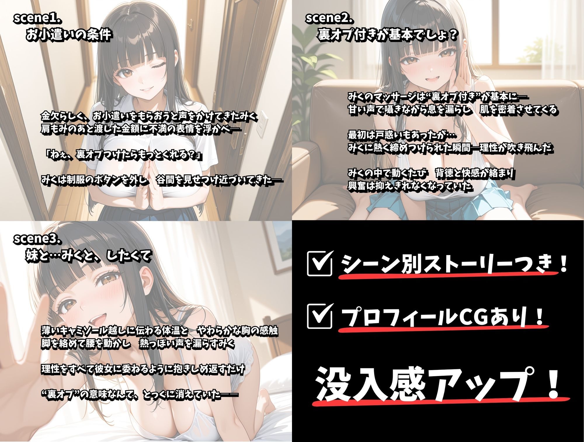 裏オプ付きお兄ちゃん専用高額バイト！〜篠原みく編〜 サンプル9ページ目