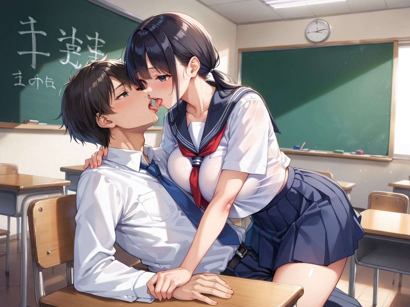 憧れの清楚な女子が校内でヤりまくってた件 サンプル2ページ目