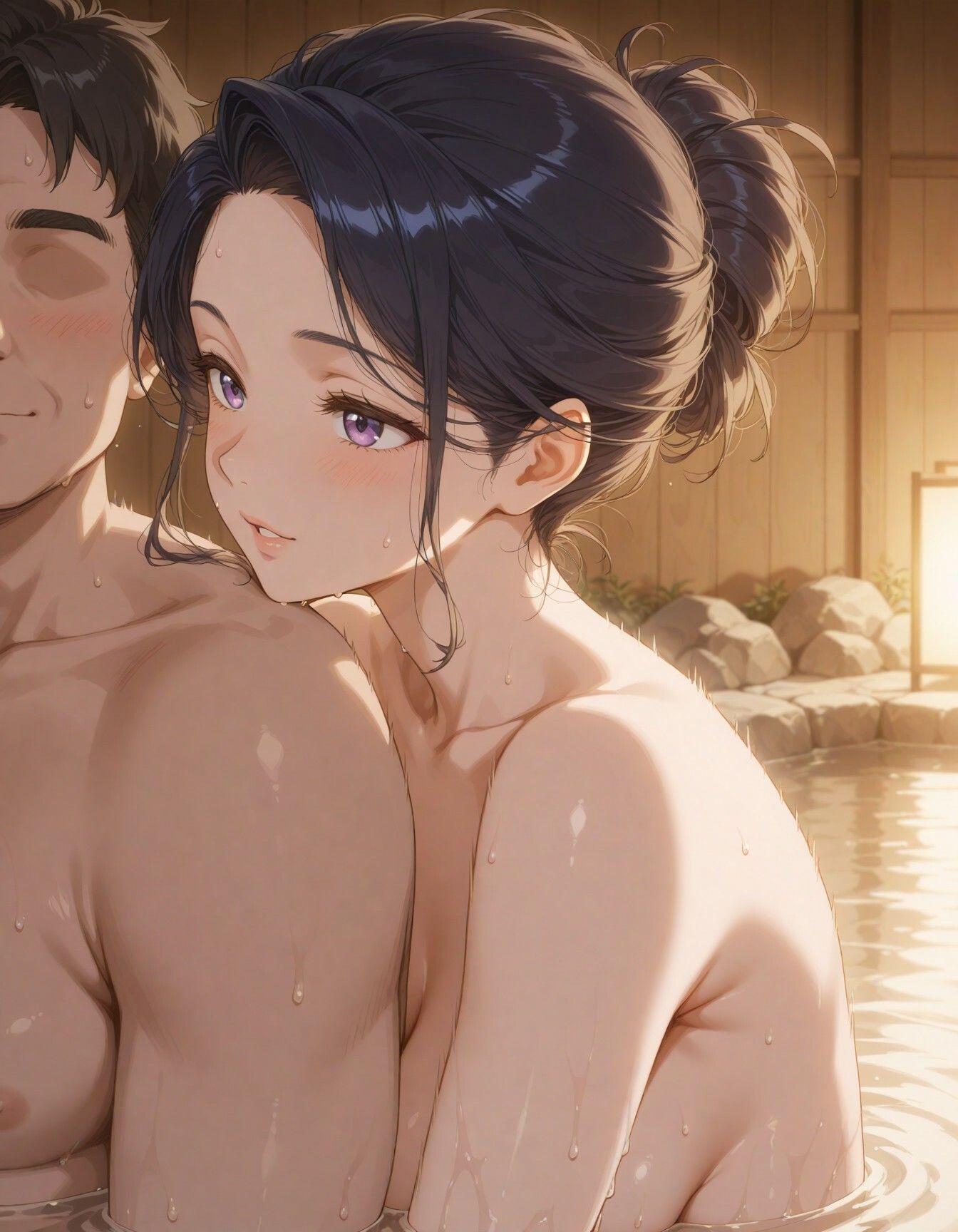巨乳人妻中出し温泉旅行 サンプル1ページ目