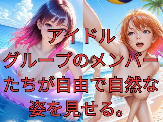 アイドルたちの解放された夏！カラフル・ヌーディストビーチ サンプル2ページ目