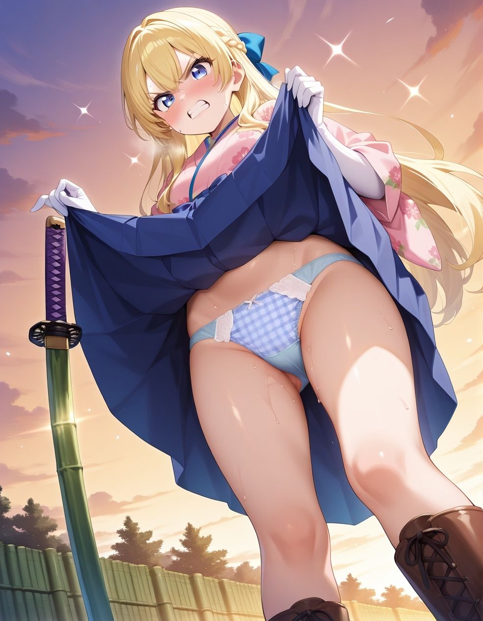 嫌な顔でパンツ見せてくる女侍 サンプル8ページ目