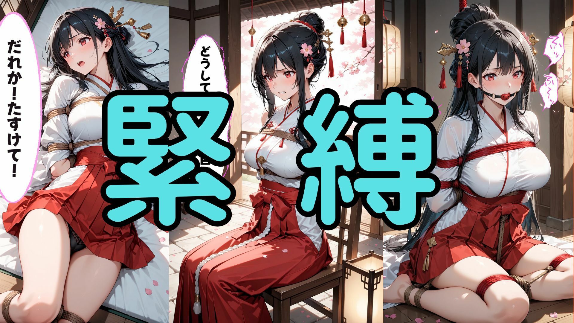 神域に囚われた黒髪巫女 〜縄に乱れる夜、背徳の神殿〜 サンプル1ページ目