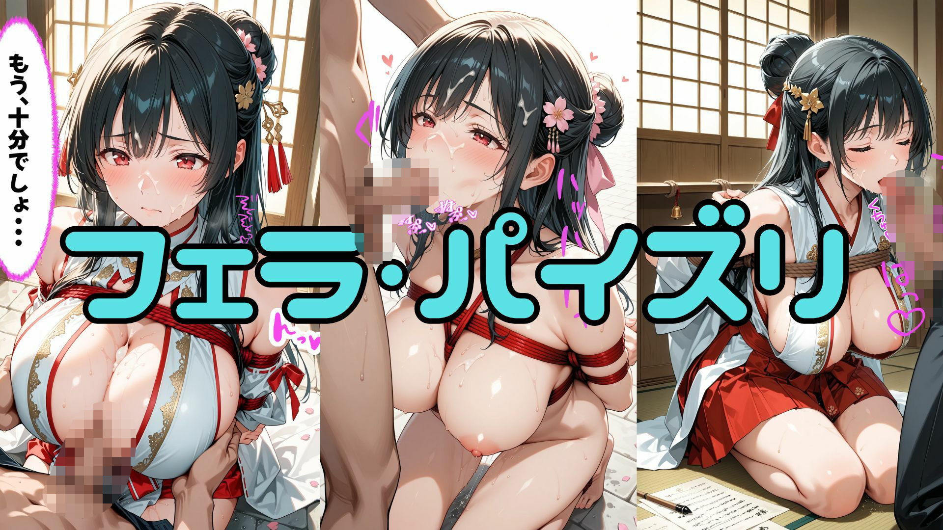 神域に囚われた黒髪巫女 〜縄に乱れる夜、背徳の神殿〜 サンプル6ページ目