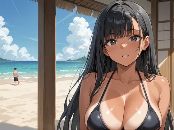 黒ギャルビキニの爆乳メス堕ち〜黒ギャルの良さをわからせる〜 サンプル1ページ目