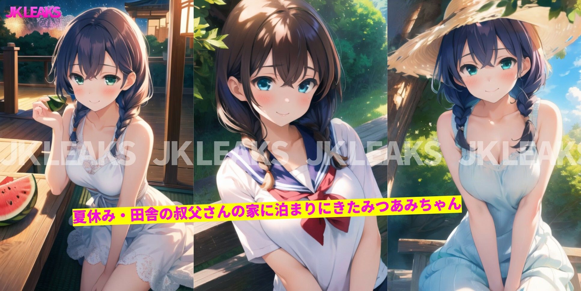 JKLEAKS 35 - みつあみちゃんの超・濃厚なつやすみ編 - 【アニメ20本付】 サンプル1ページ目
