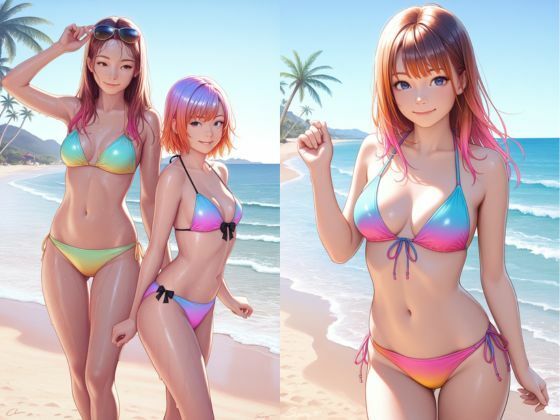 アイドルたちの夏休み！プライベートビーチ満喫イラスト集 サンプル1ページ目
