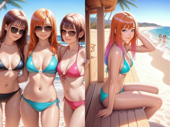 アイドルたちの夏休み！プライベートビーチ満喫イラスト集 サンプル2ページ目