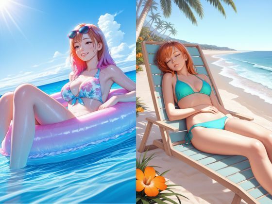 アイドルたちの夏休み！プライベートビーチ満喫イラスト集 サンプル3ページ目