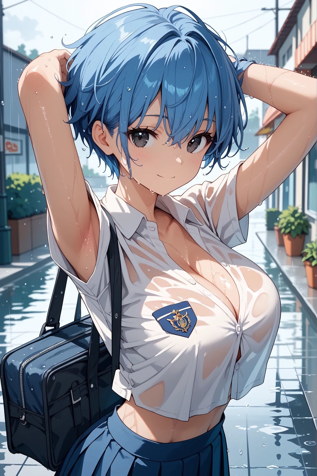 青髪ちゃんとえっちなえちえち サンプル1ページ目