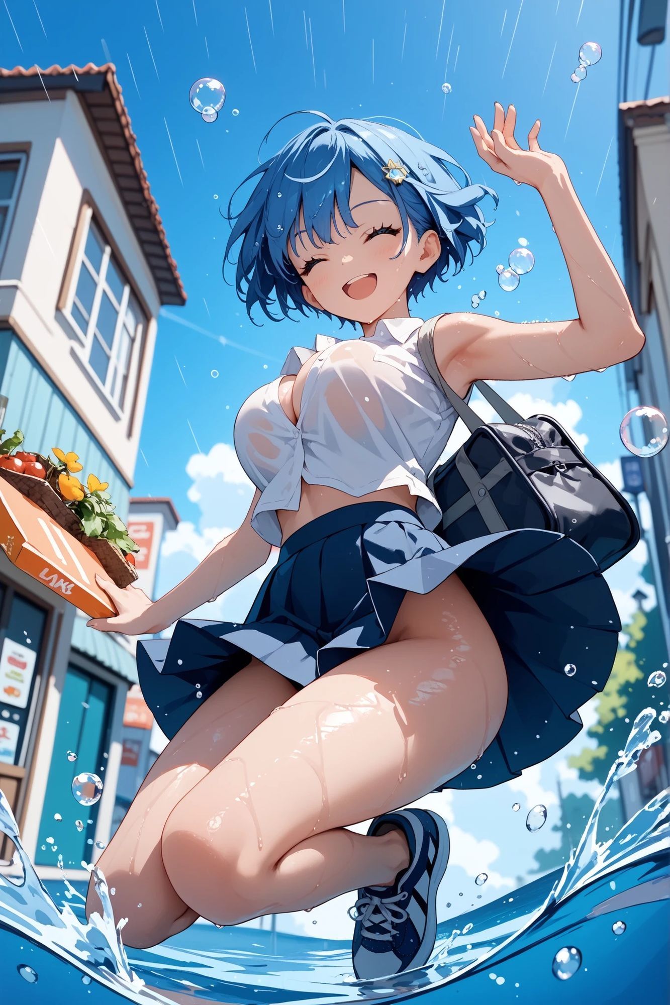 青髪ちゃんとえっちなえちえち サンプル2ページ目