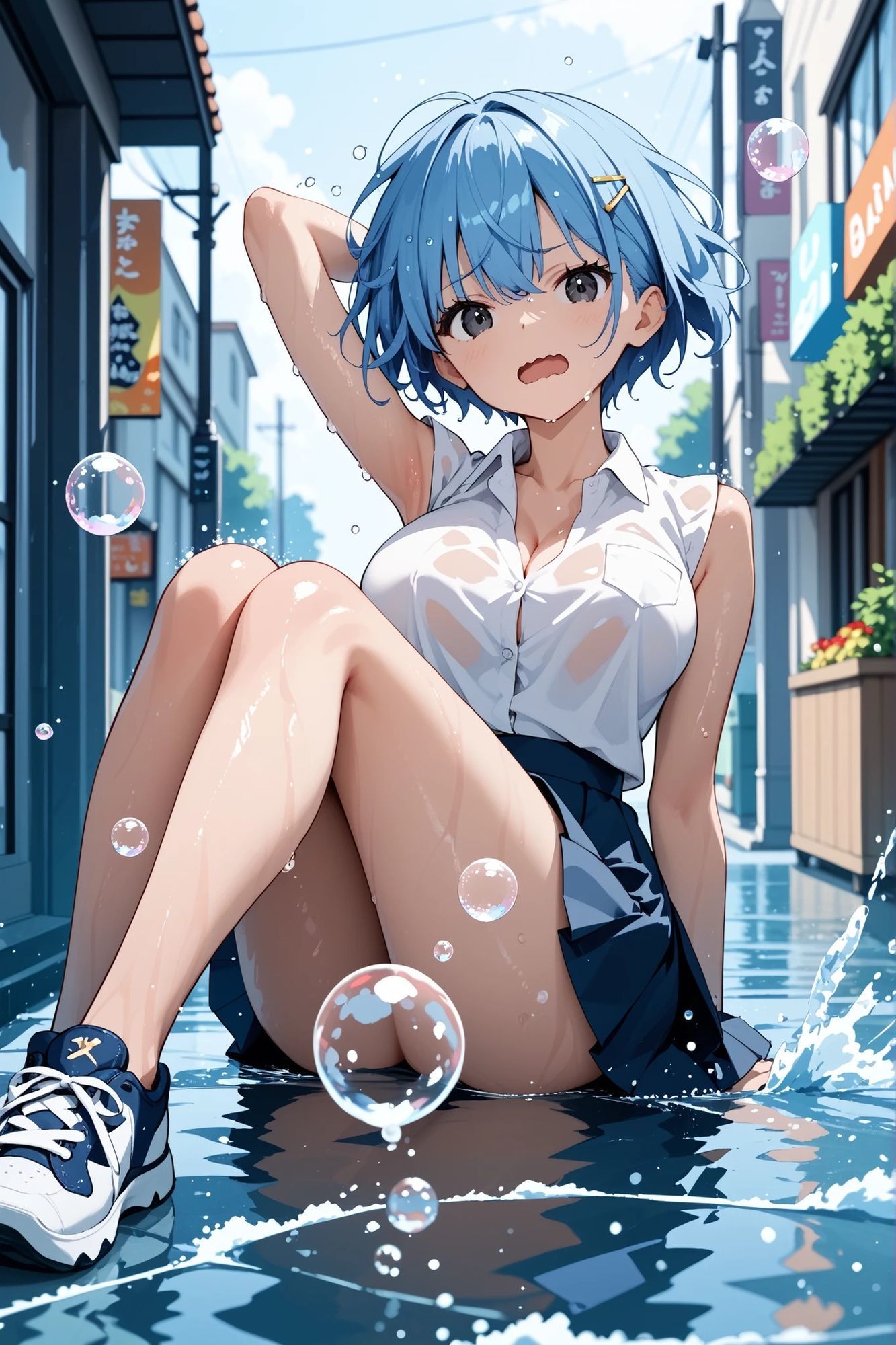 青髪ちゃんとえっちなえちえち サンプル3ページ目