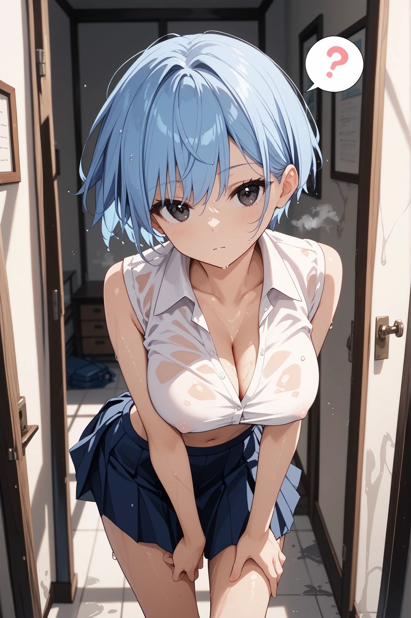 青髪ちゃんとえっちなえちえち サンプル4ページ目