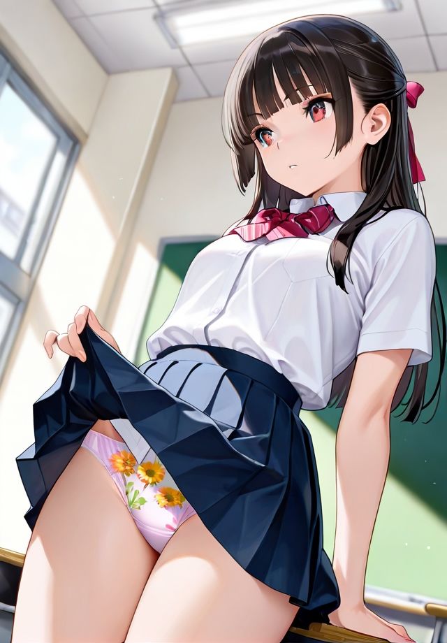 スカートまくり上げ  パンティ丸見え サンプル1ページ目