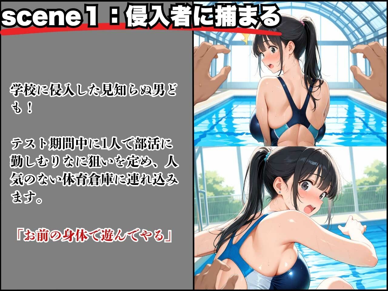 水泳部所属の美少女が肉便器堕ち！Gカップを揺らし若まんこ崩壊 サンプル3ページ目